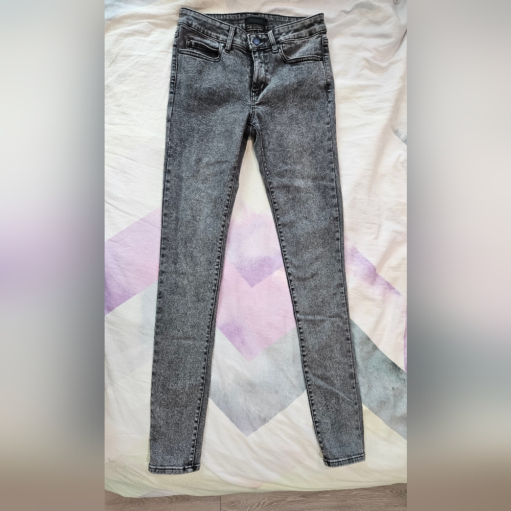 Uniqlo grey wash stretch denim skinny jeans